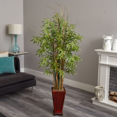 5.5' Grass Bamboo Plant with Decorative Planter