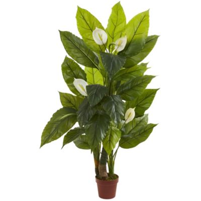 Nearly Natural 4.5-Foot Spathiphyllum Plant (Real Touch)