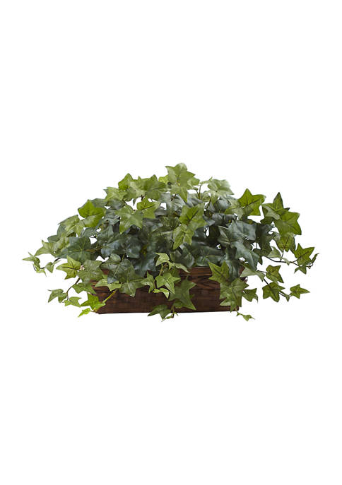 Nearly Natural Puff Ivy with Ledge Basket