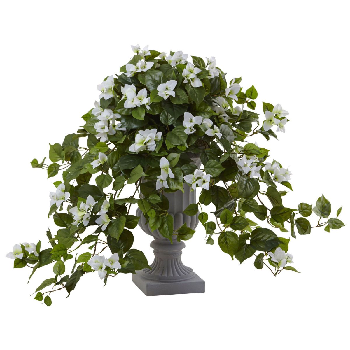 27-Inch Bougainvillea Flowering Silk Plant with Decorative Urn