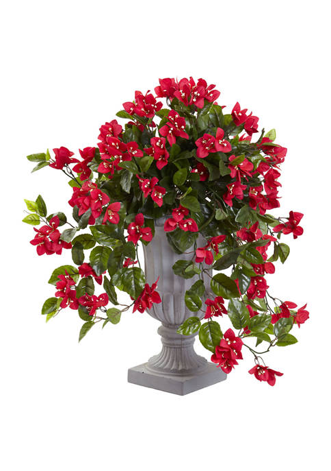 Nearly Natural Bougainvillea Flowering Silk Plant with Decorative