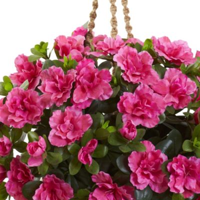 Azalea Flowering Silk Hanging Basket