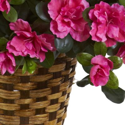 Azalea Flowering Silk Hanging Basket