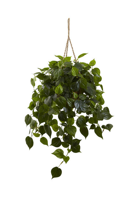 Nearly Natural Philodendron Hanging Basket Indoor/Outdoor