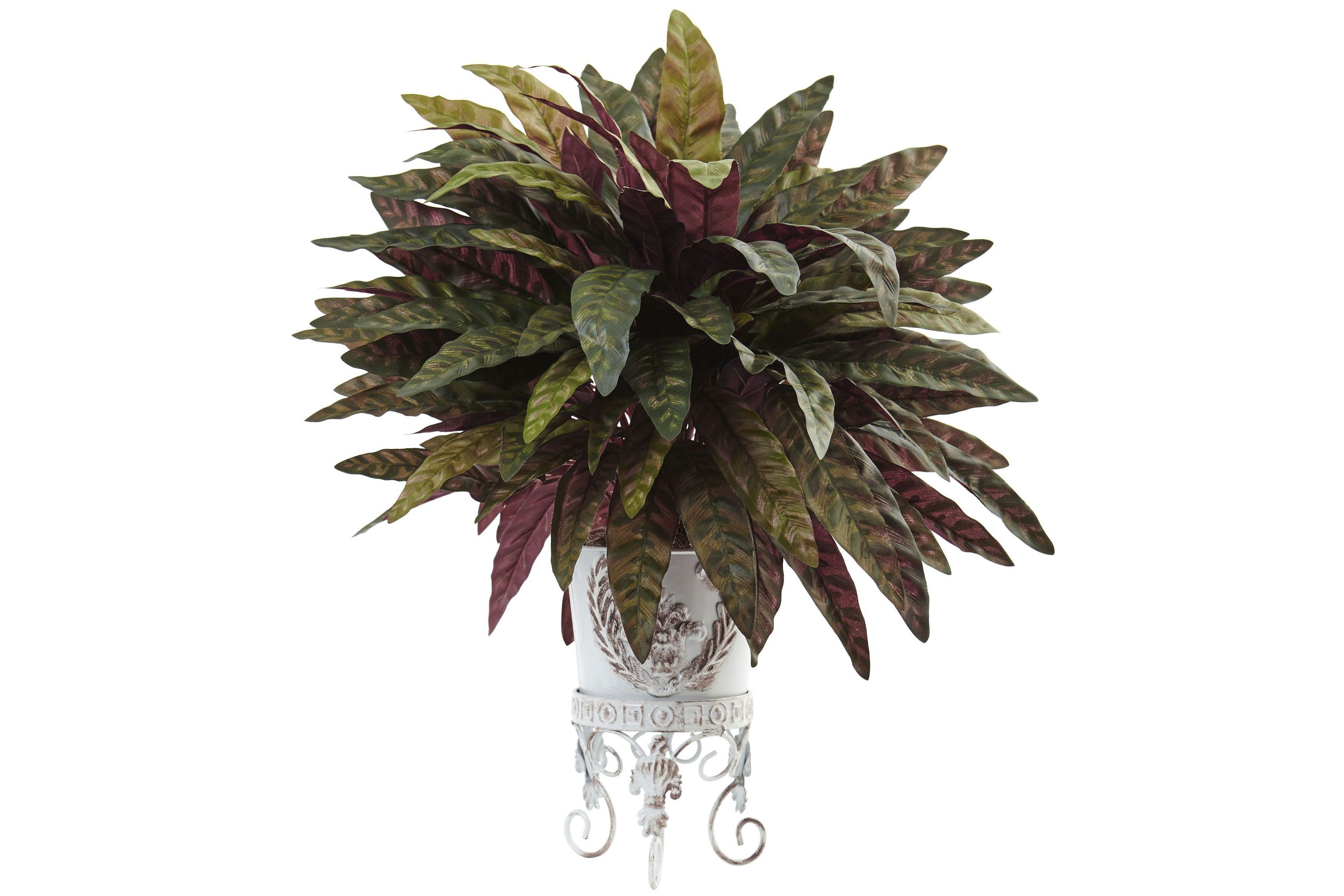 2-Foot Peacock Bush with Metal Planter