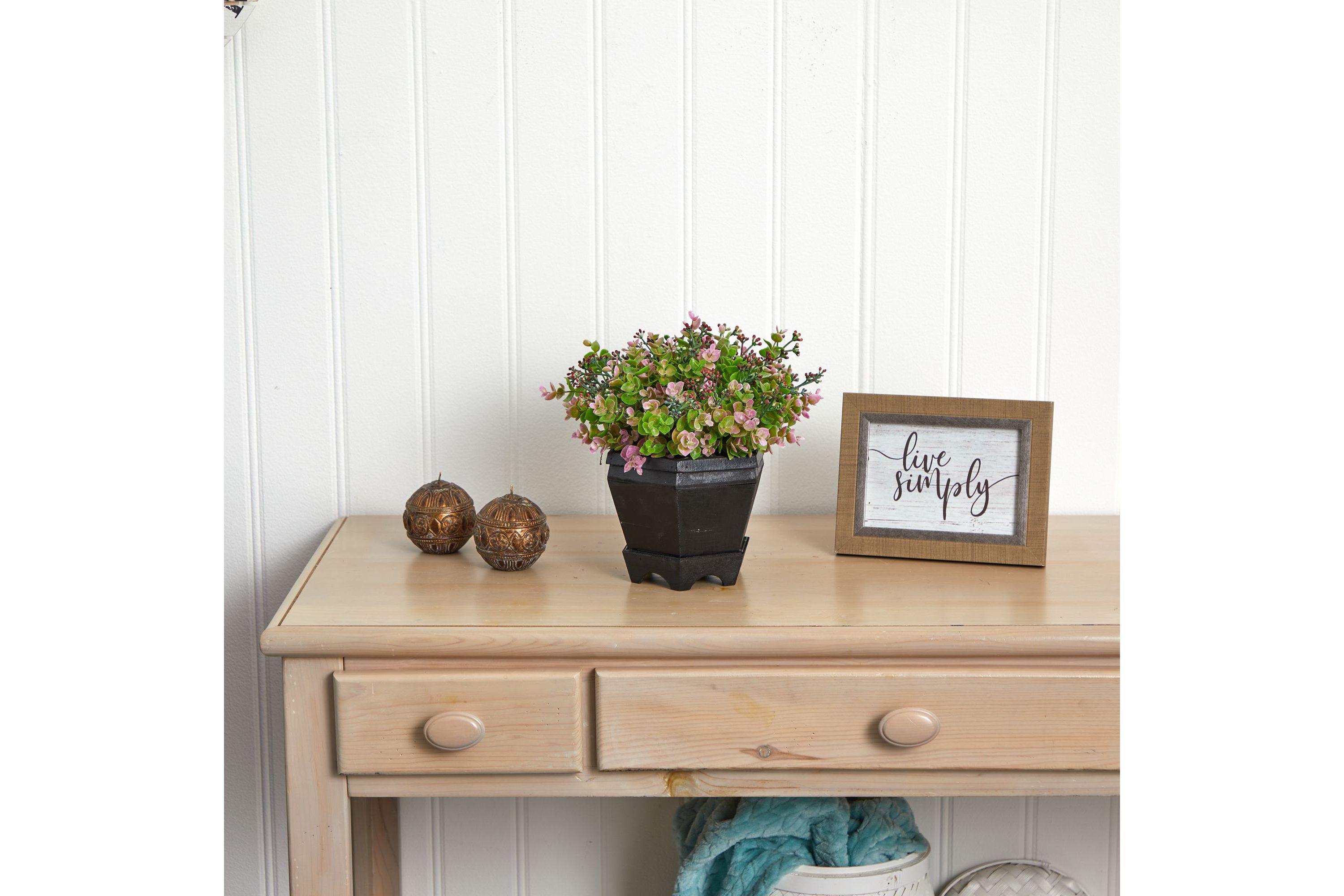 13-Inch Sedum and Eucalyptus Plant with Planter