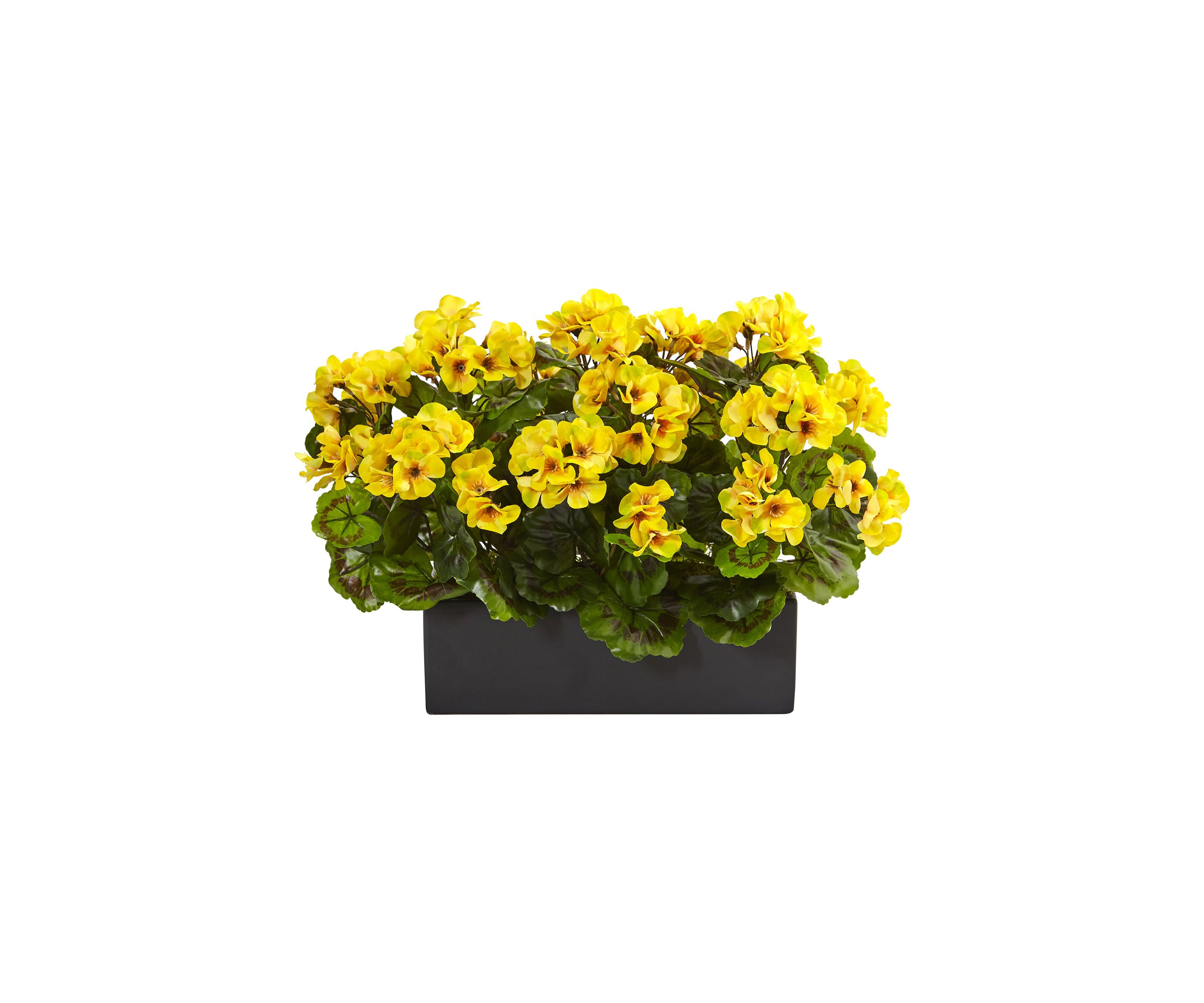 Geranium Silk Plant in Rectangular Planter,  Indoor/Outdoor
