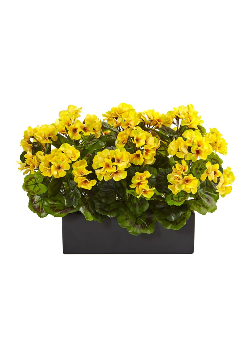 Geranium Silk Plant in Rectangular Planter,  Indoor/Outdoor