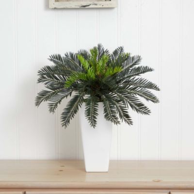 Cycas Artificial Plant in White Planter