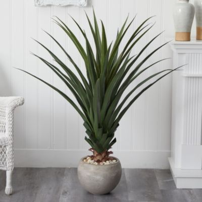 Spiked Agave Artificial Plant in Sand Colored Bowl (Indoor/Outdoor)