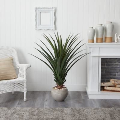 Spiked Agave Artificial Plant in Sand Colored Bowl (Indoor/Outdoor)