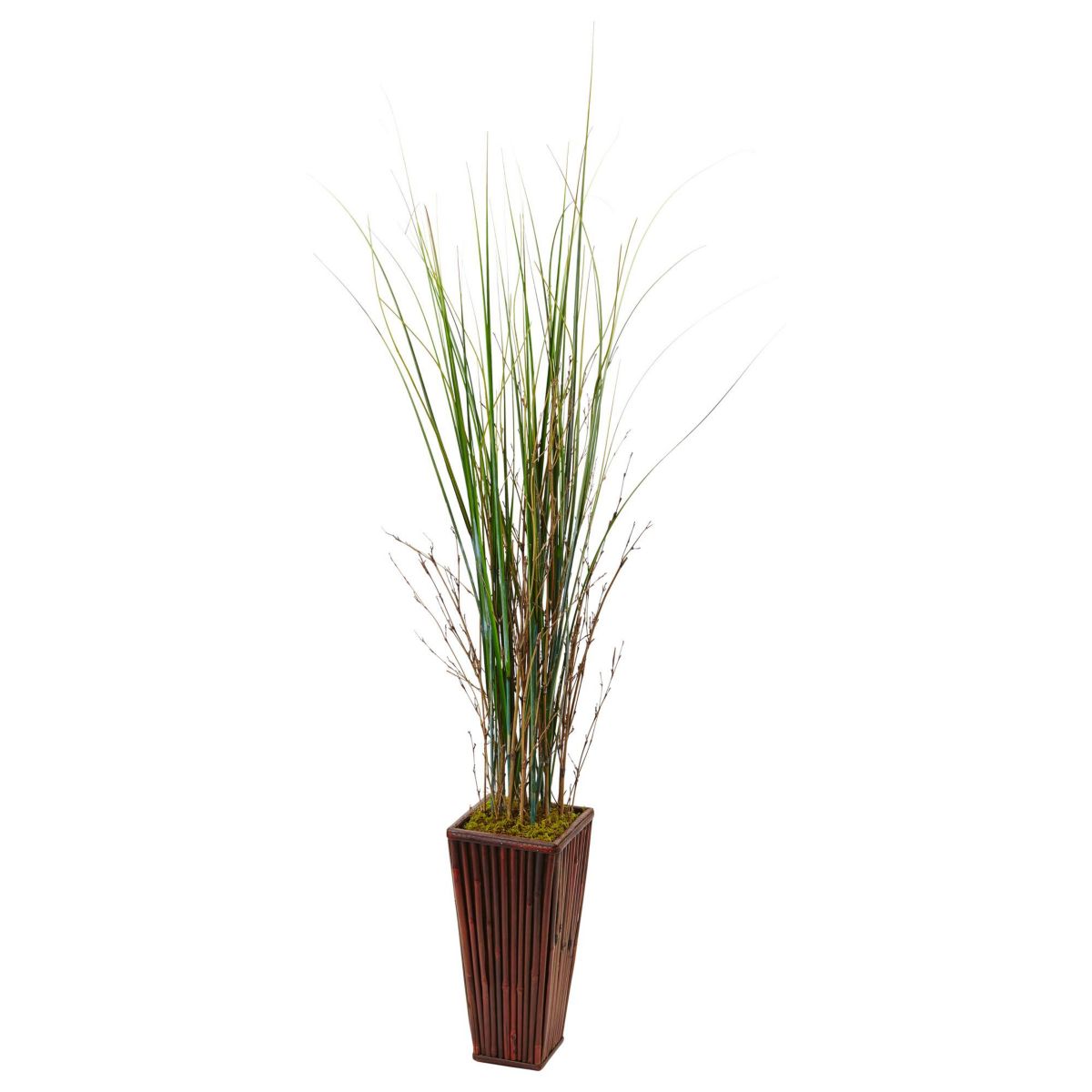 Bamboo Artificial Grass in Bamboo Planter