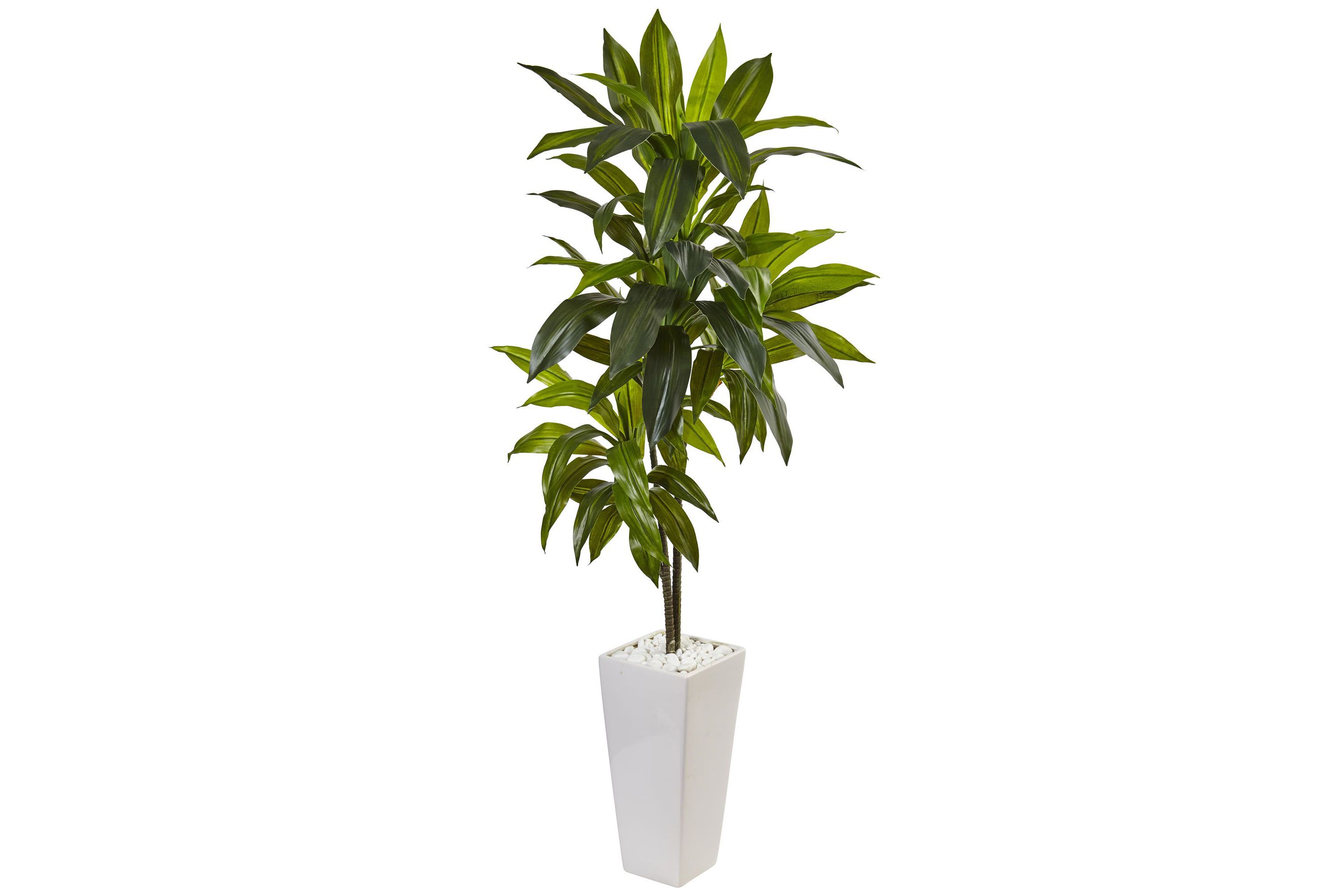 3-Foot Dracaena Artificial Plant in White Tower Planter