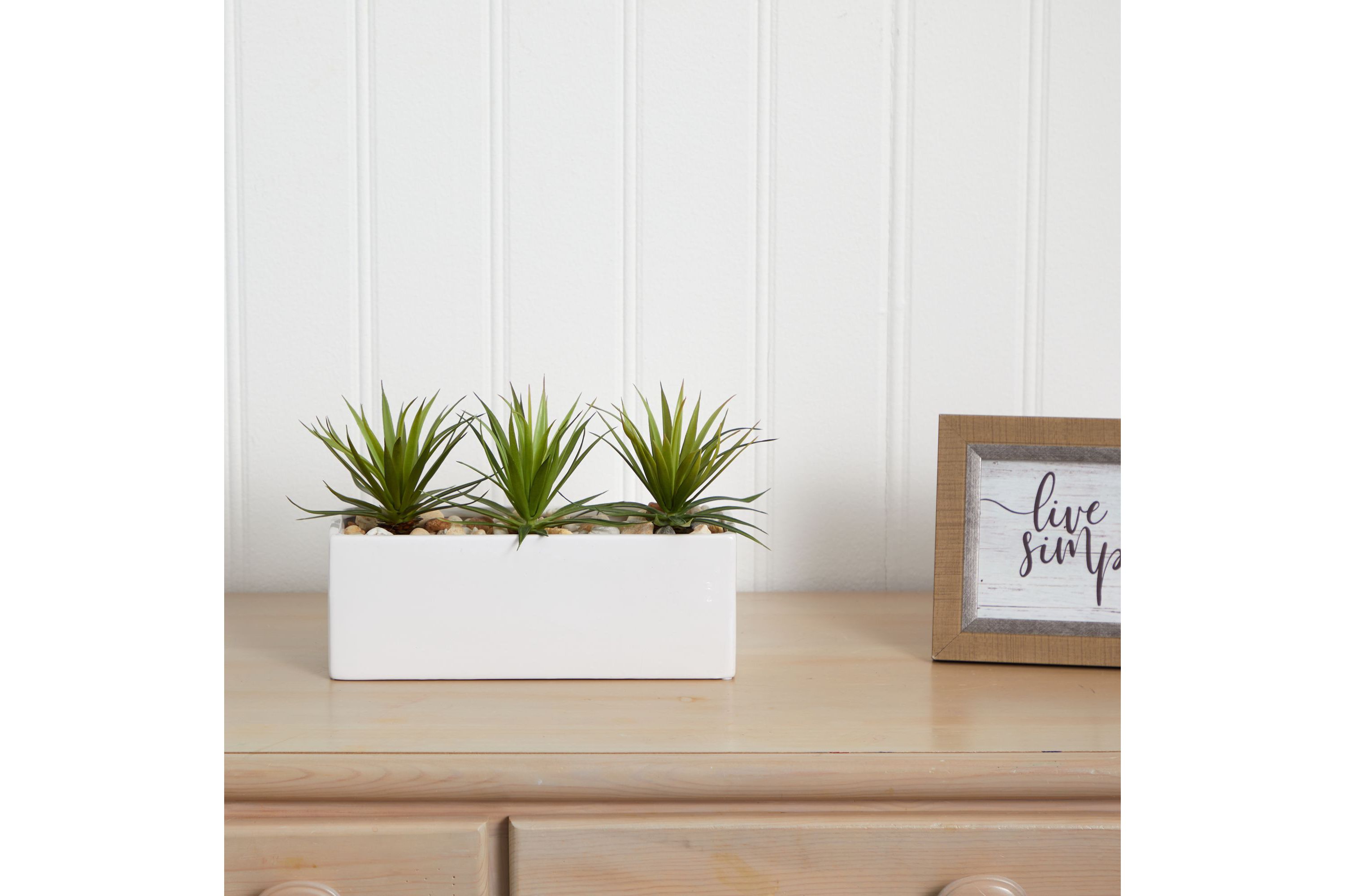 Mini Agave Artificial Plant in Rectangular Ceramic