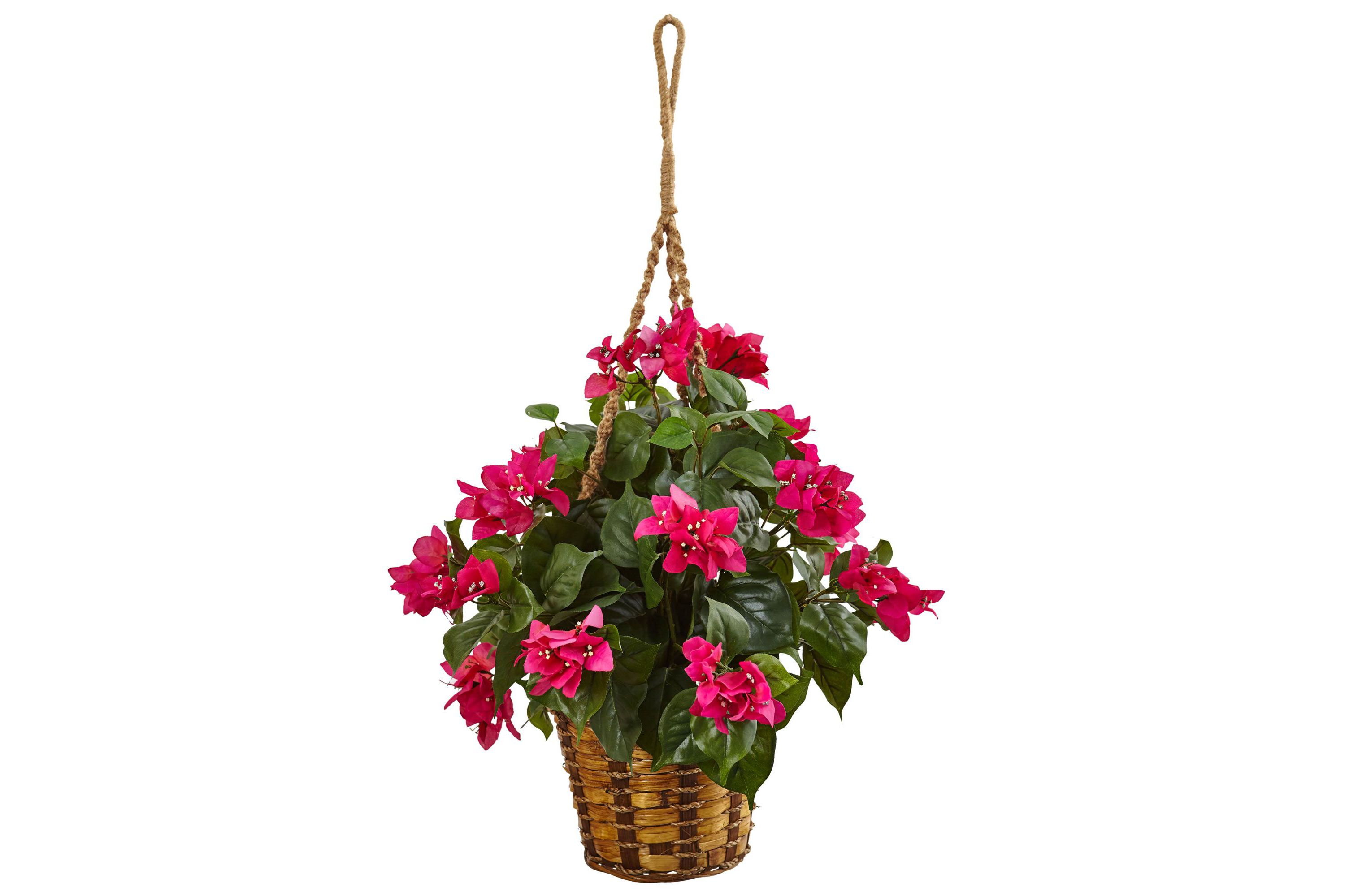 Bougainvillea Flowering Artificial Plant in Hanging Basket