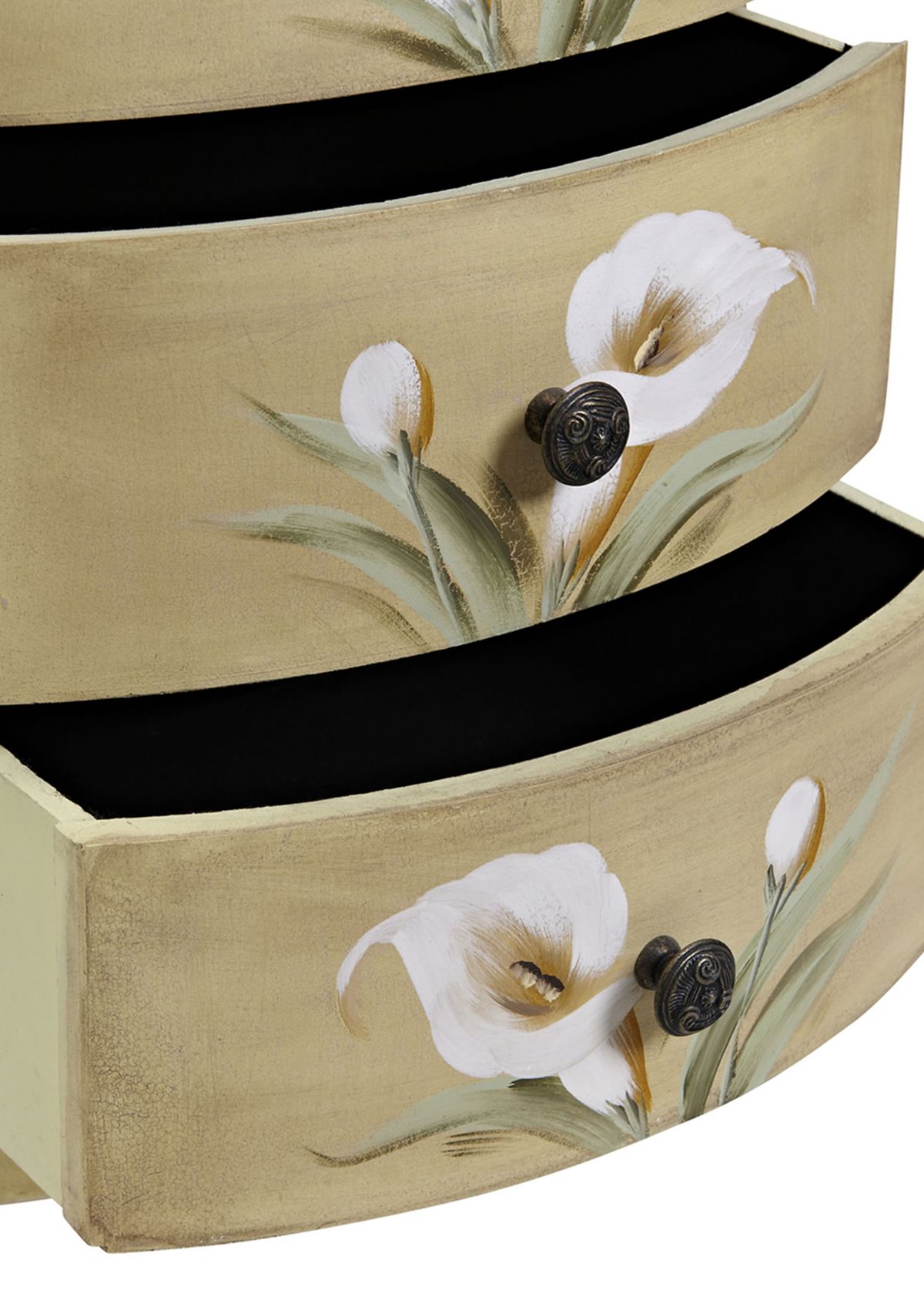 Antique Accessory Table with Calla Lily Floral Art