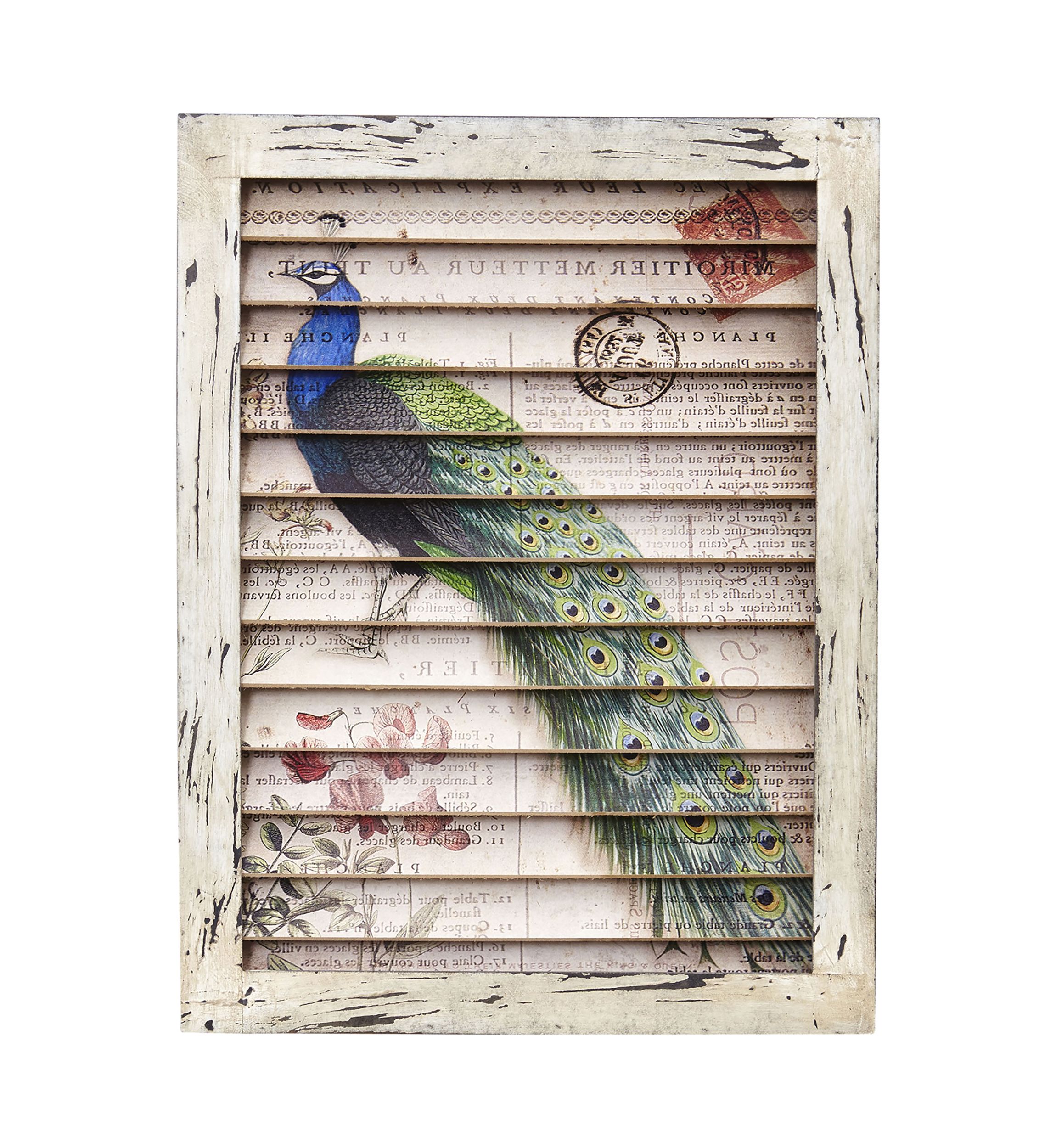 Peacock Window Shutter Wall Décor