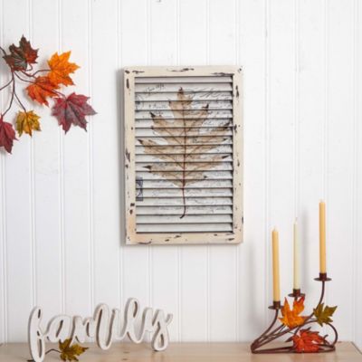 Maple Leaf Window Shutter Wall Décor