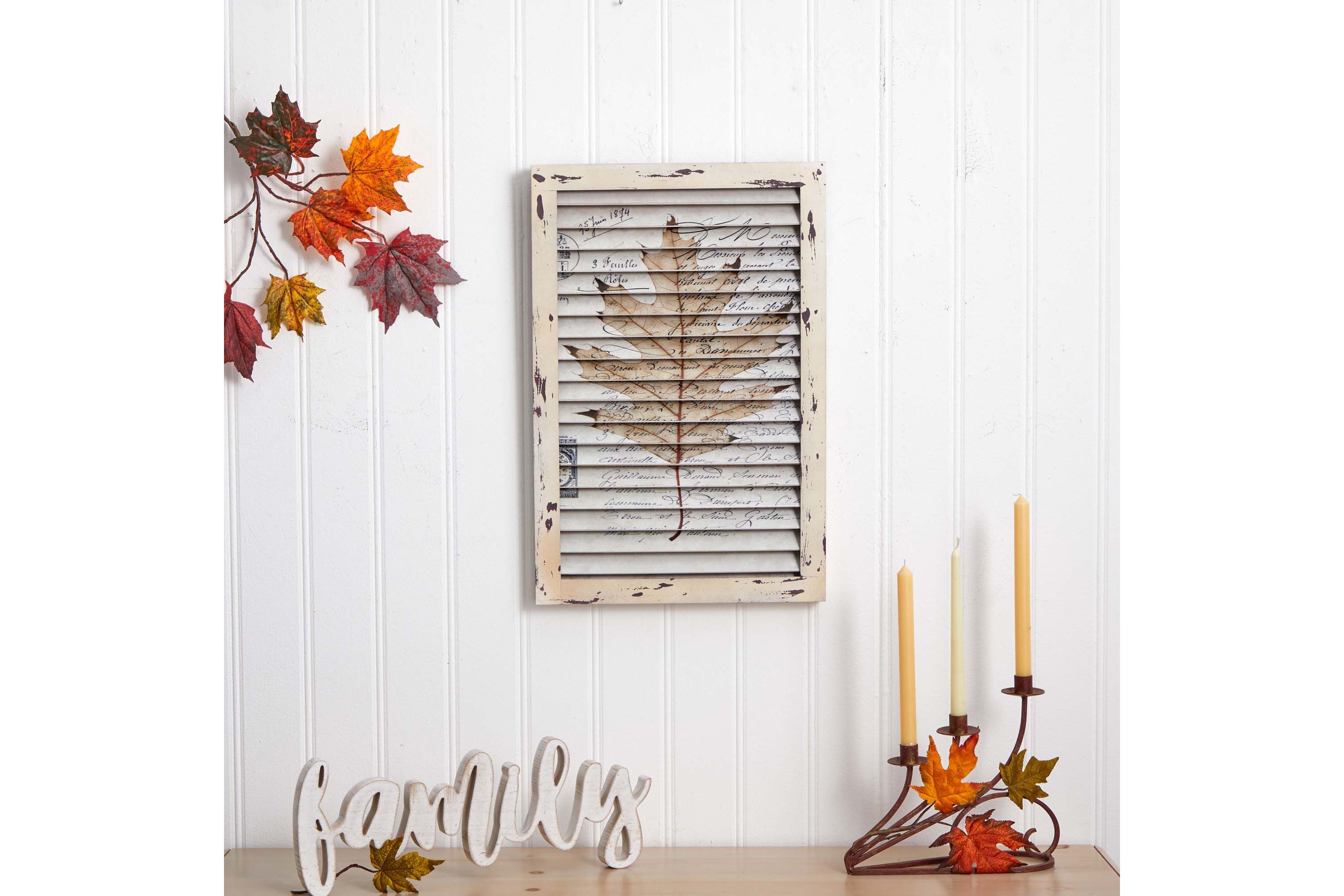 Maple Leaf Window Shutter Wall Décor