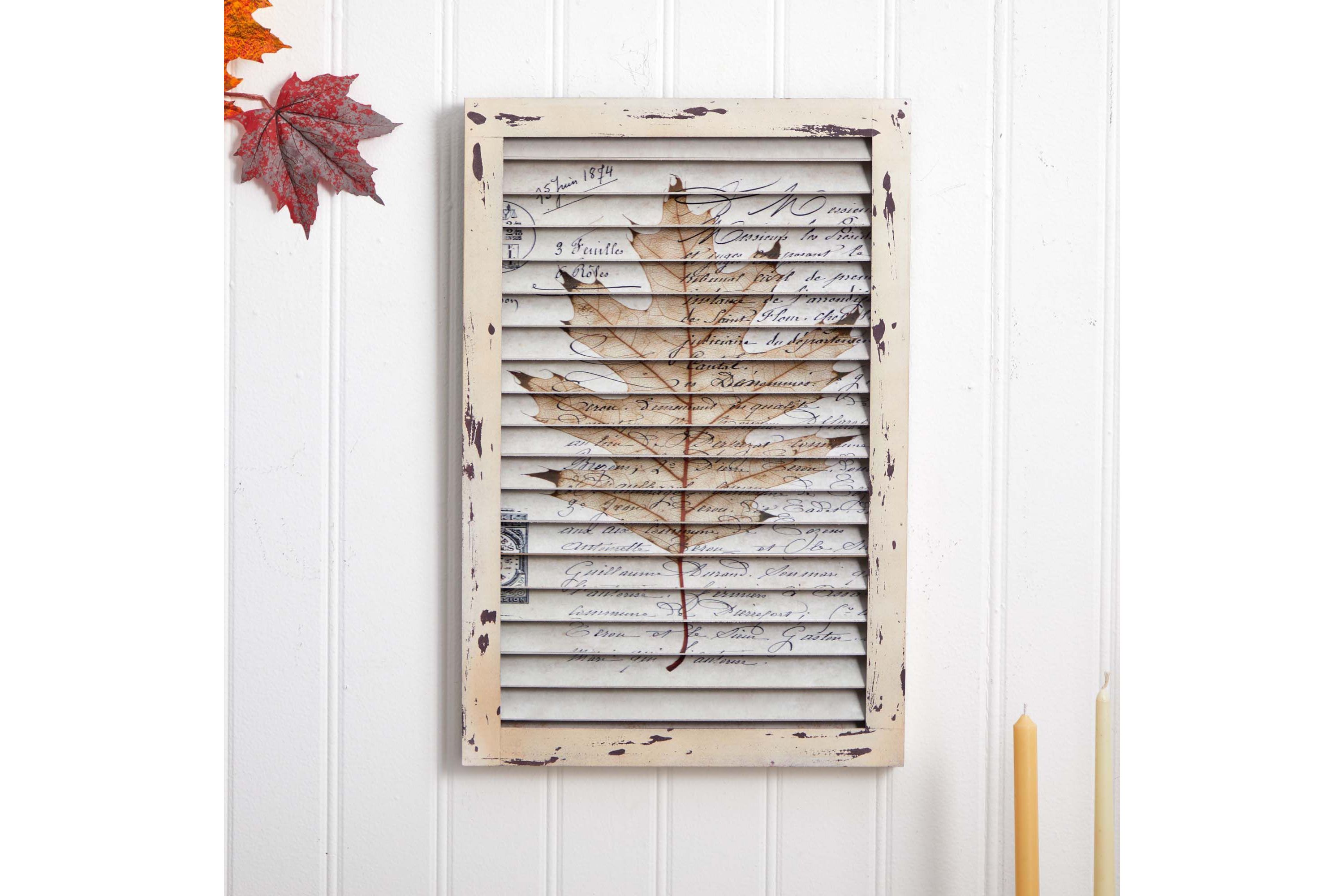 Maple Leaf Window Shutter Wall Décor