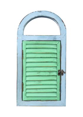Nearly Natural Vintage Window Shutter and Mirror Wall Décor, Green