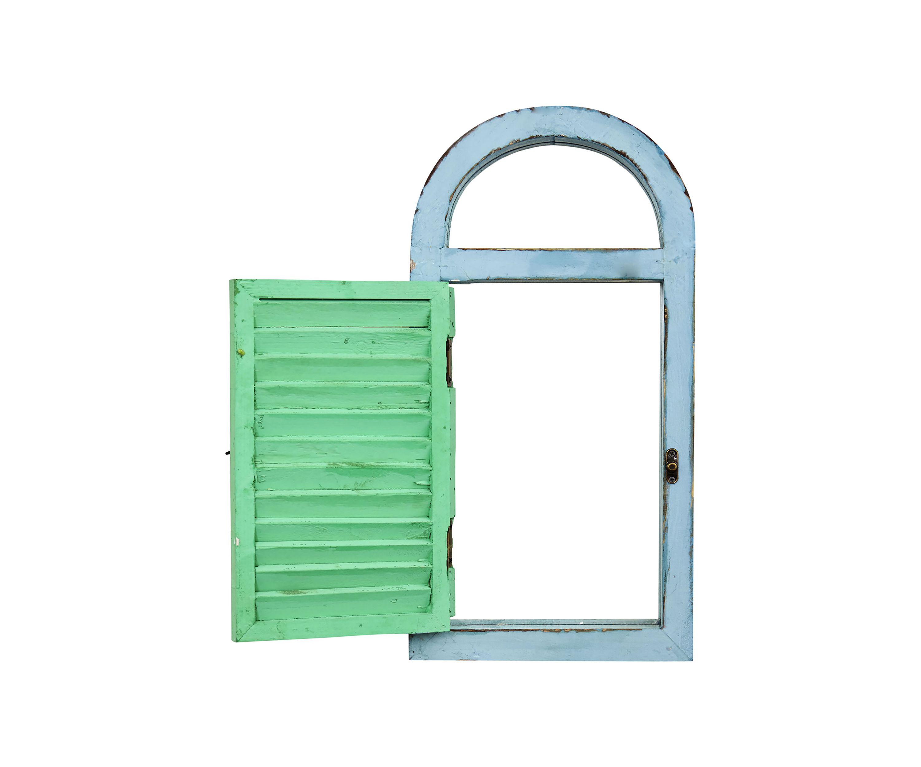 Vintage Window Shutter and Mirror Wall Décor