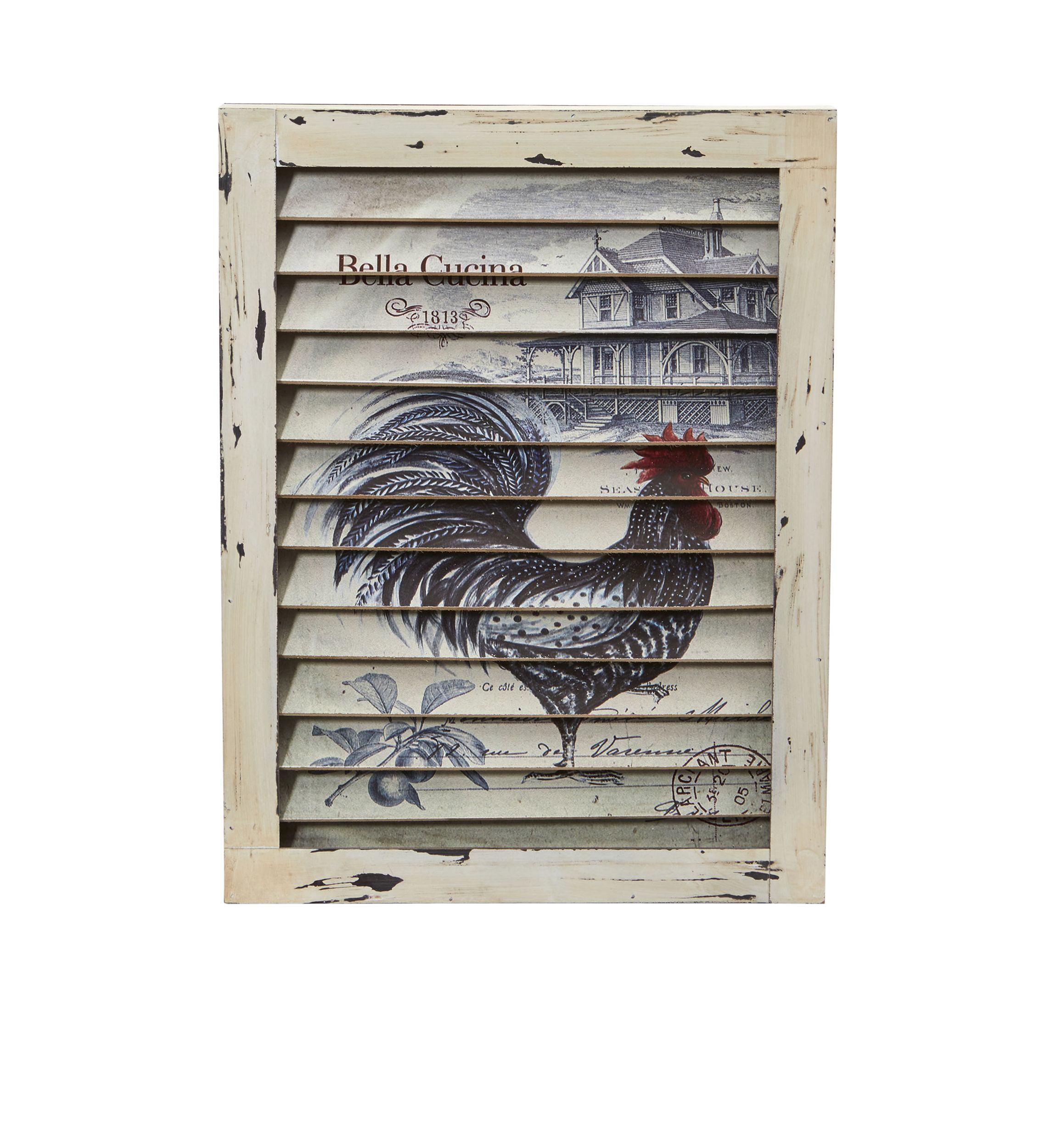 Rooster Window Shutter Wall Decor