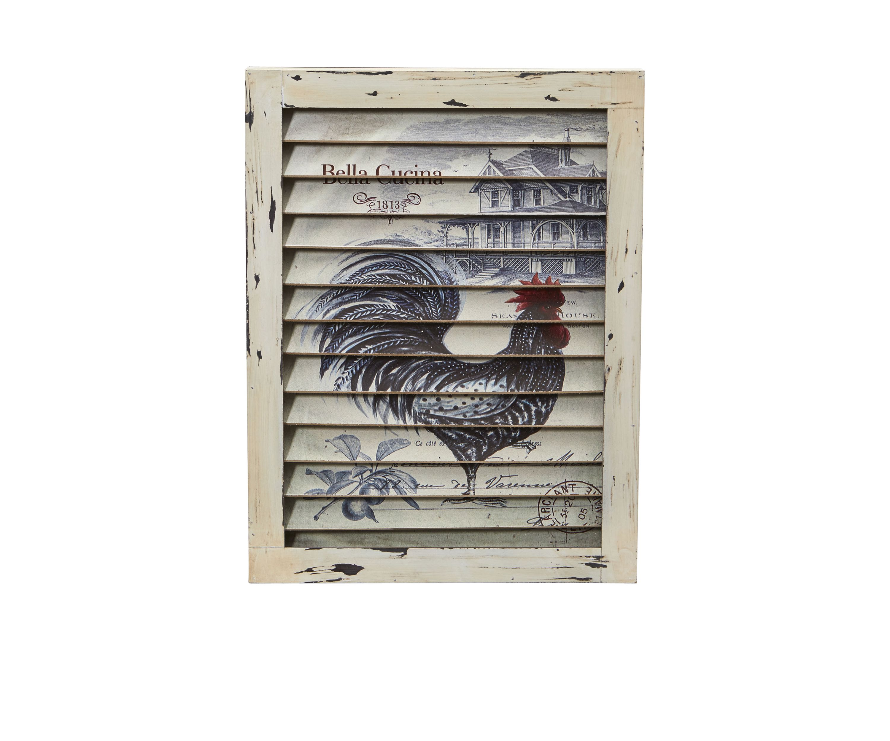 Rooster Window Shutter Wall Decor