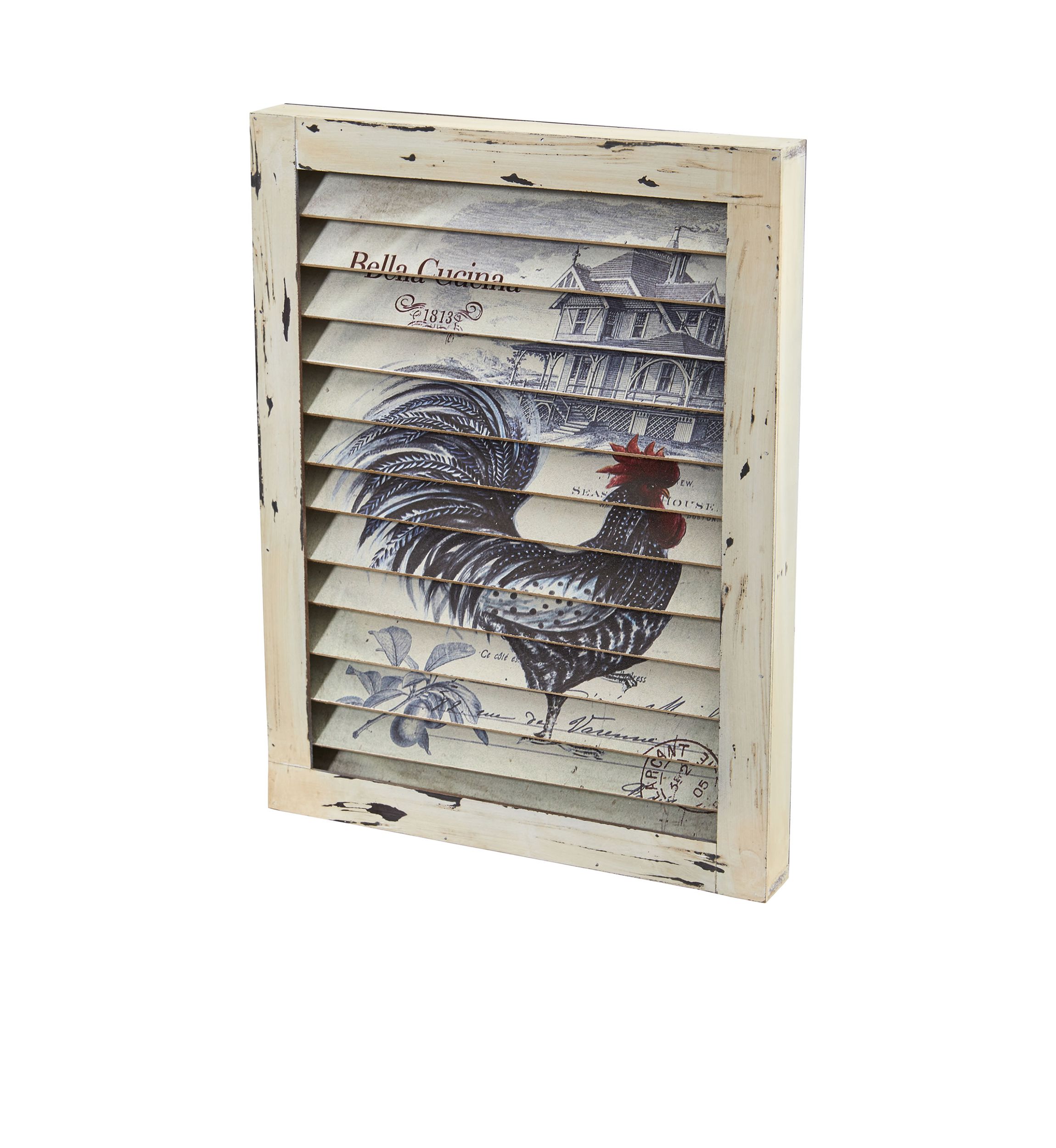 Rooster Window Shutter Wall Decor