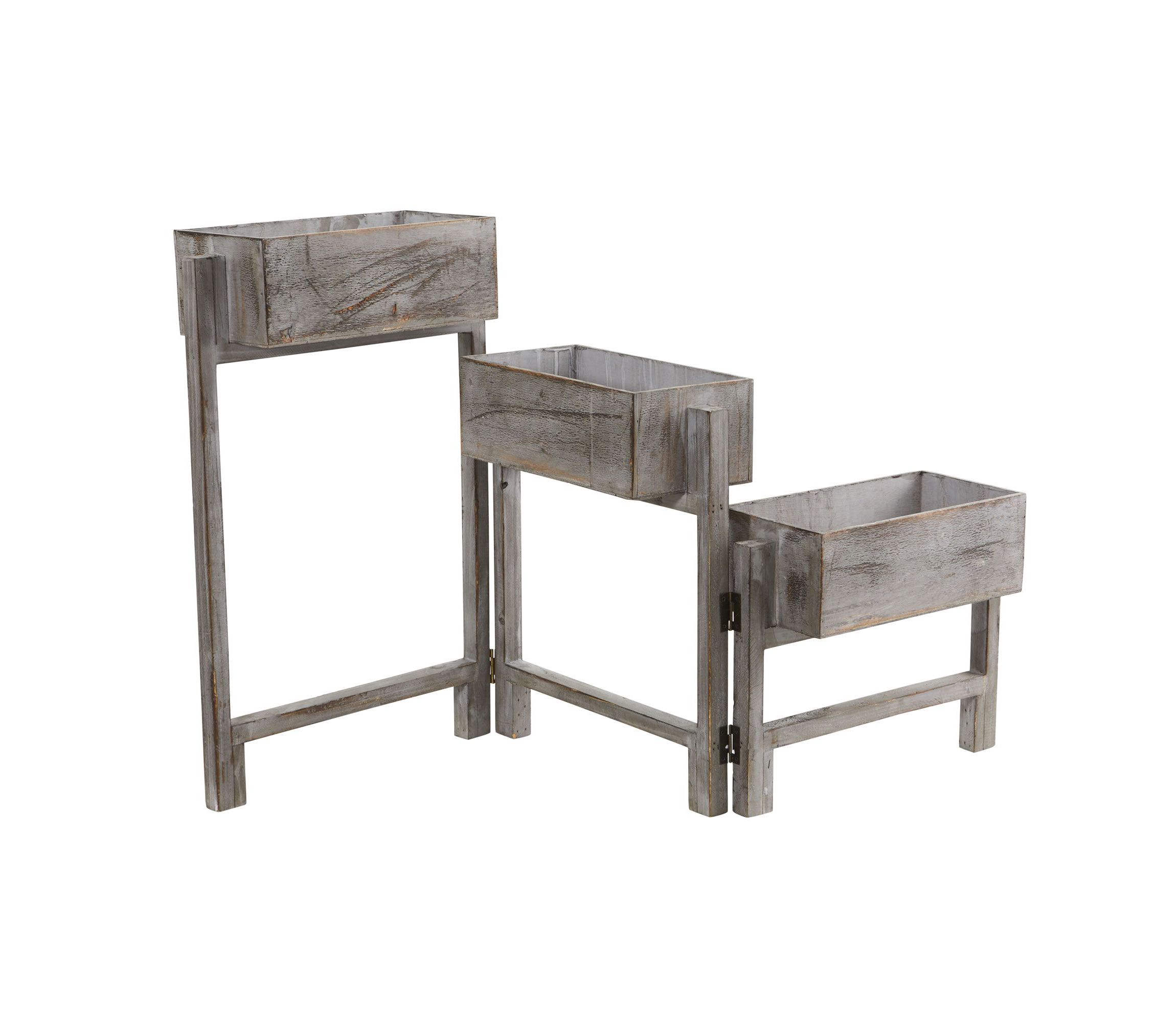 3.5-Foot Gray Washed Expandable Decorative Planter