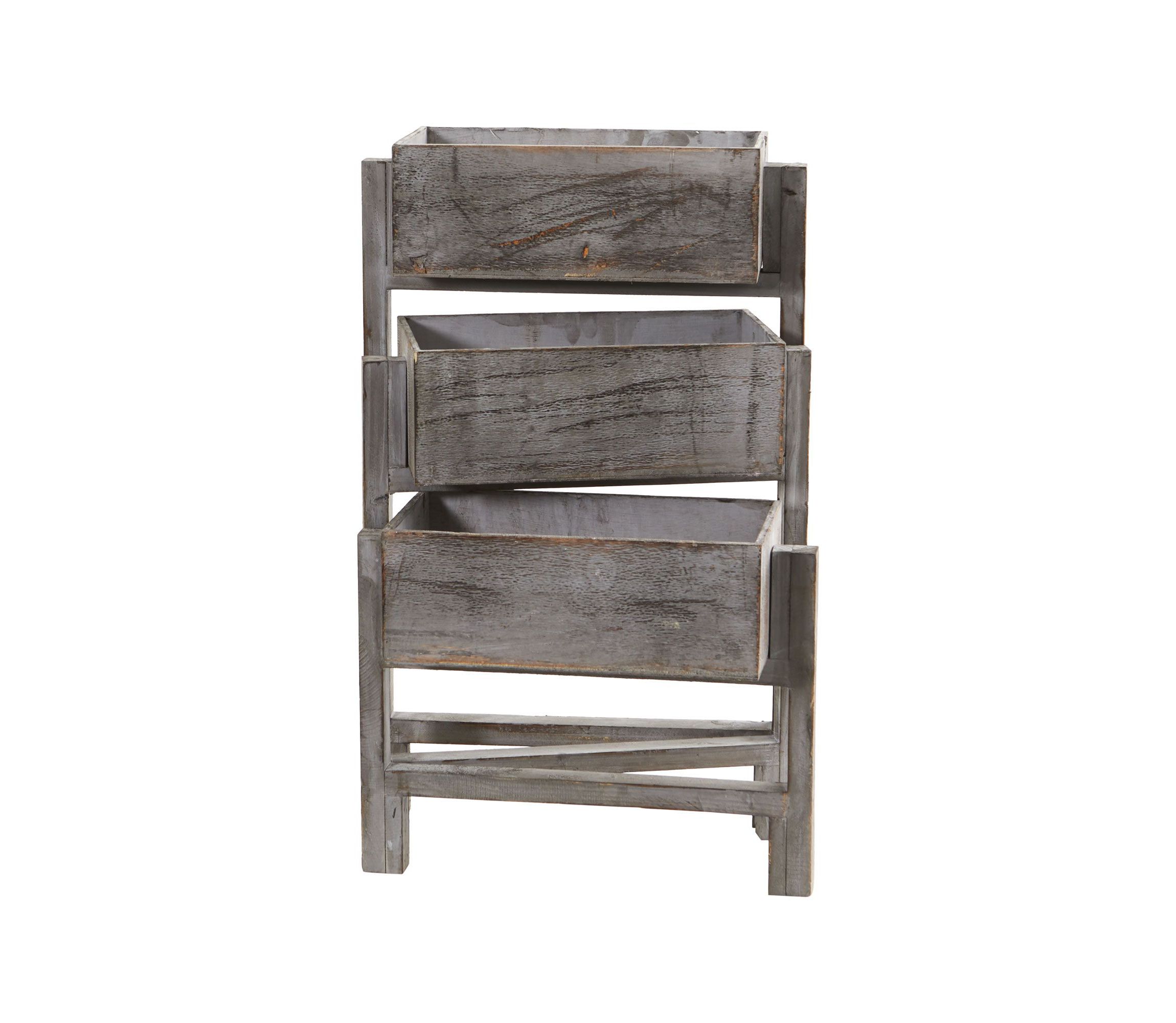 3.5-Foot Gray Washed Expandable Decorative Planter