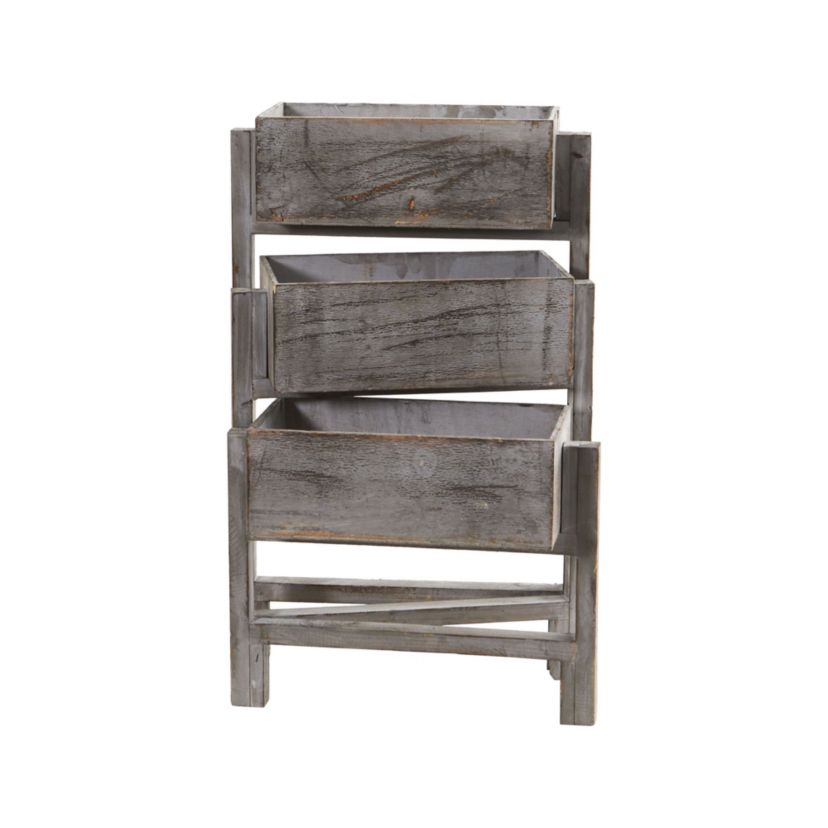 3.5-Foot Gray Washed Expandable Decorative Planter