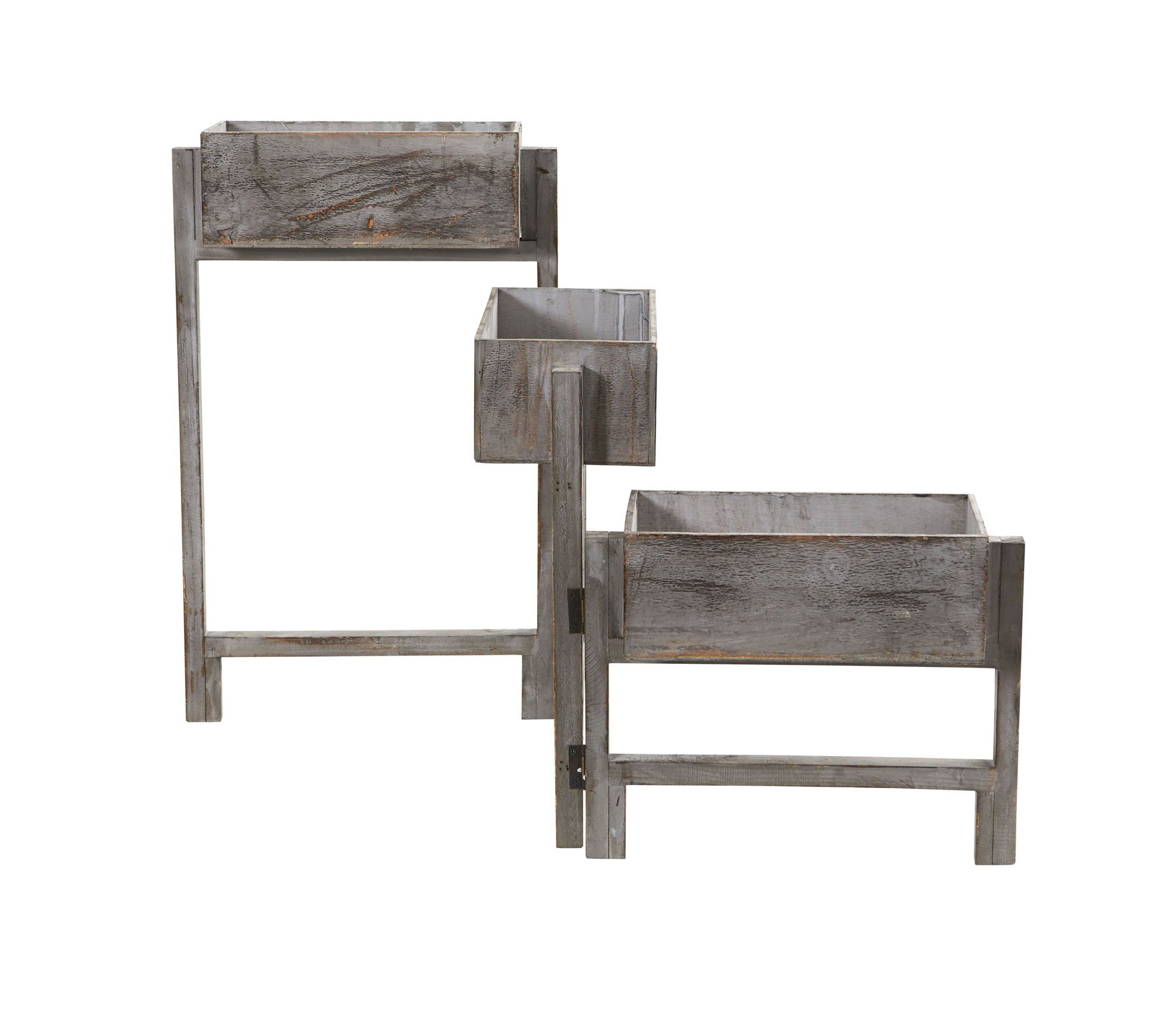 3.5-Foot Gray Washed Expandable Decorative Planter
