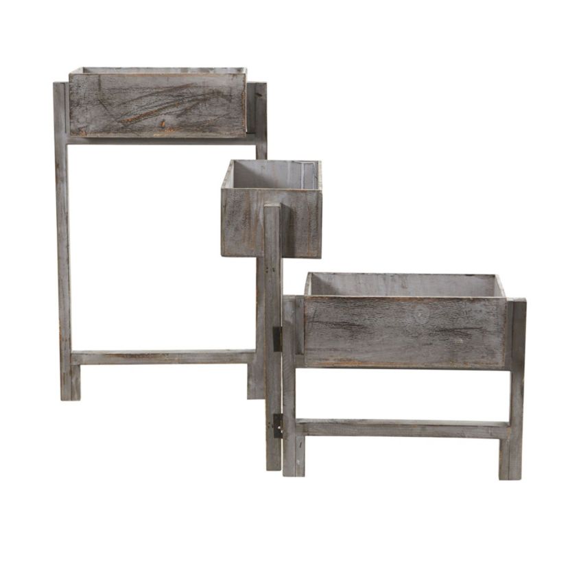 3.5-Foot Gray Washed Expandable Decorative Planter