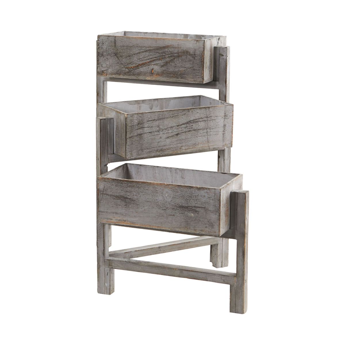 3.5-Foot Gray Washed Expandable Decorative Planter