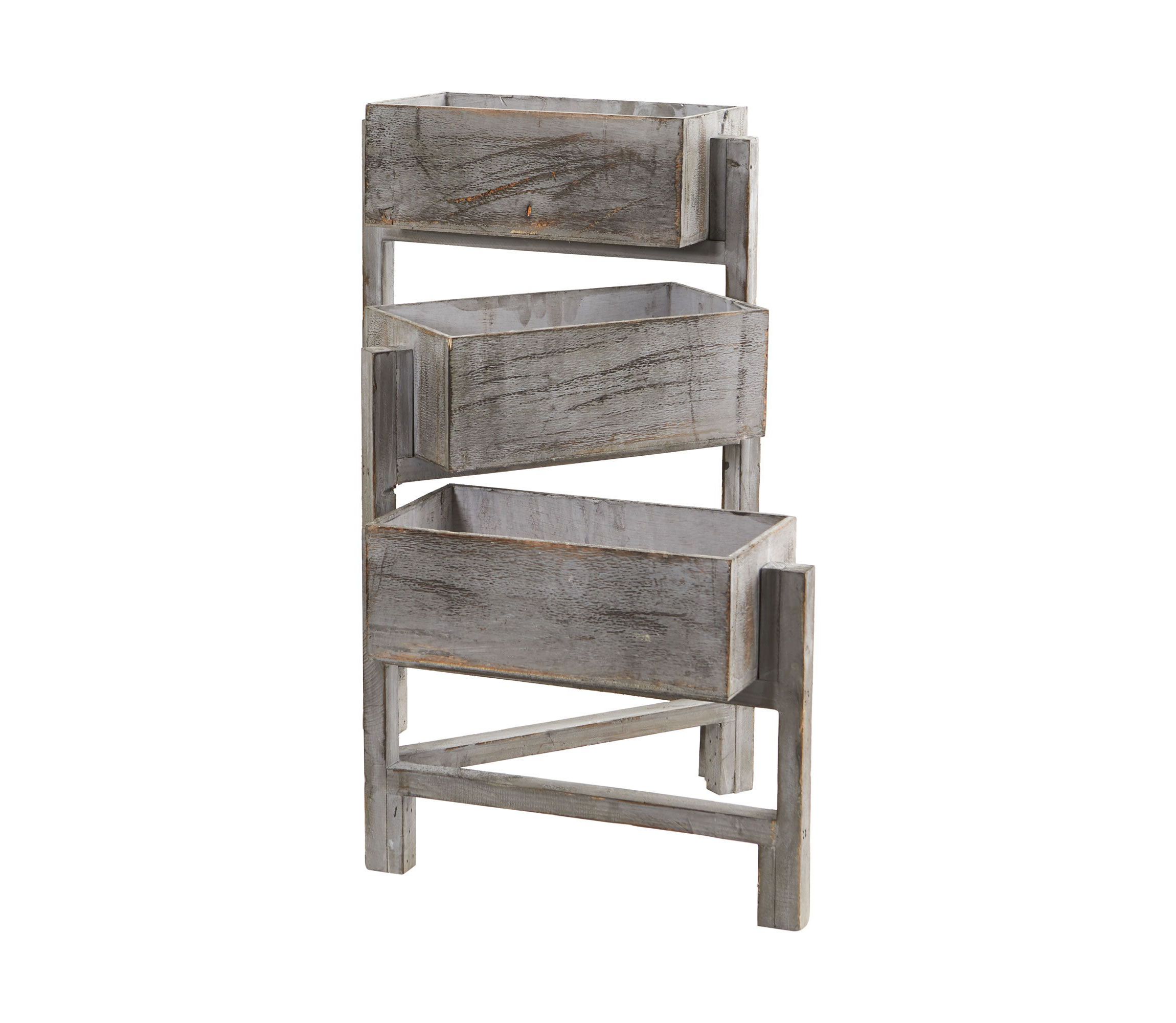3.5-Foot Gray Washed Expandable Decorative Planter
