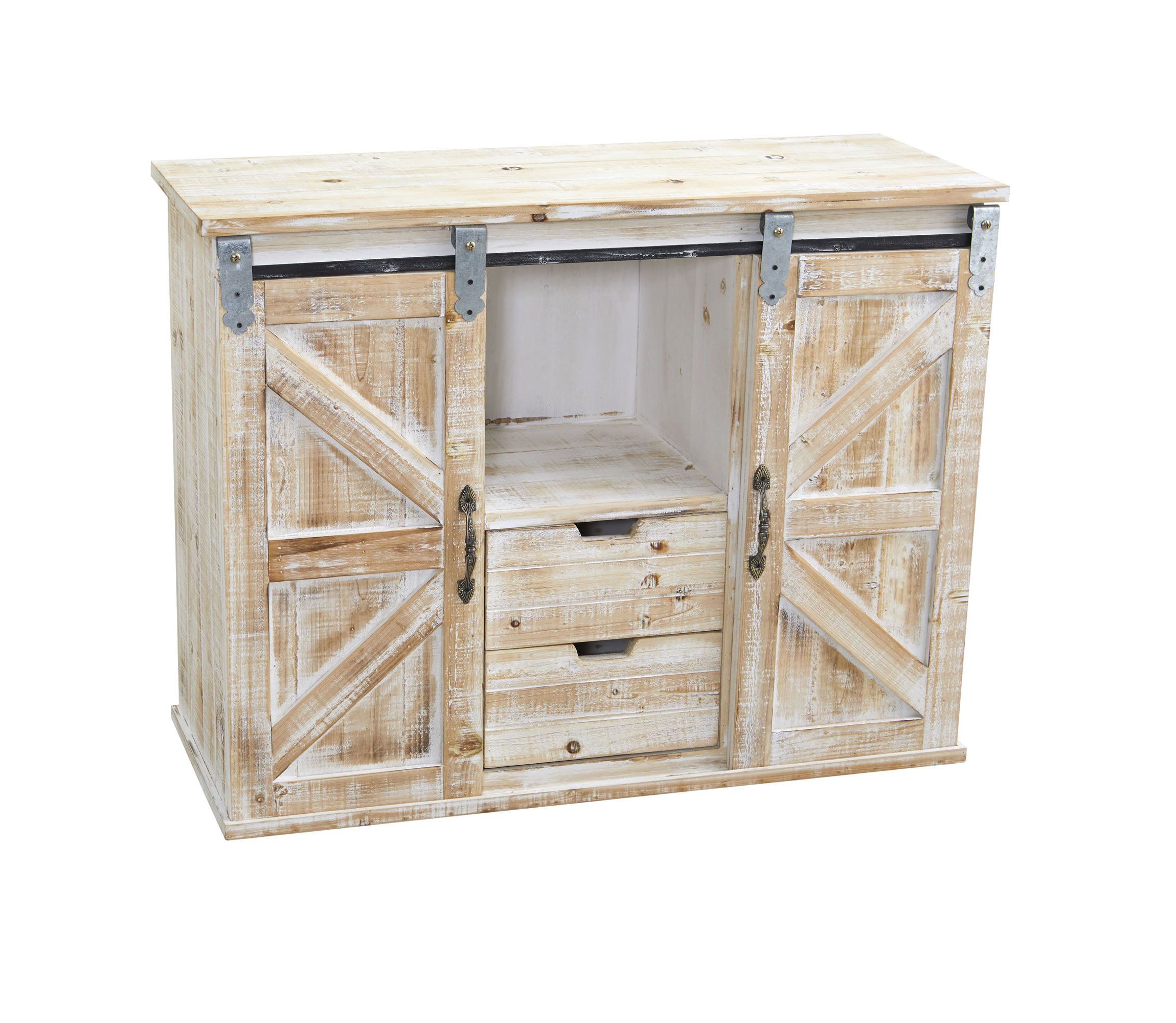 38-Inch Wide Double Barn Door Console