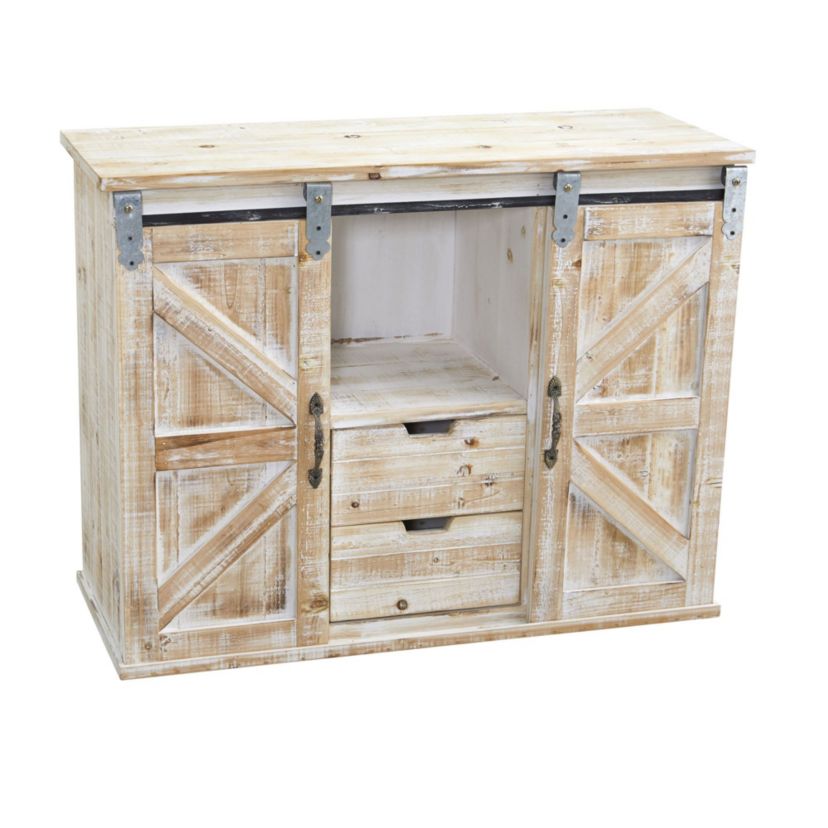 38-Inch Wide Double Barn Door Console