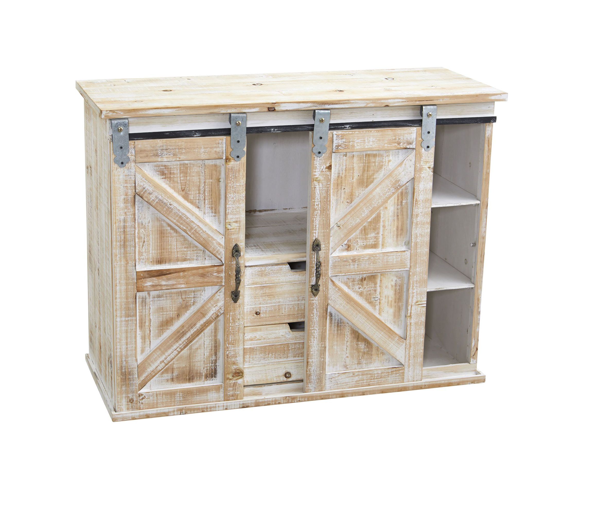 38-Inch Wide Double Barn Door Console