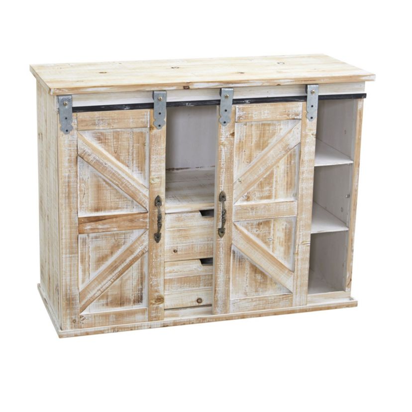 38-Inch Wide Double Barn Door Console