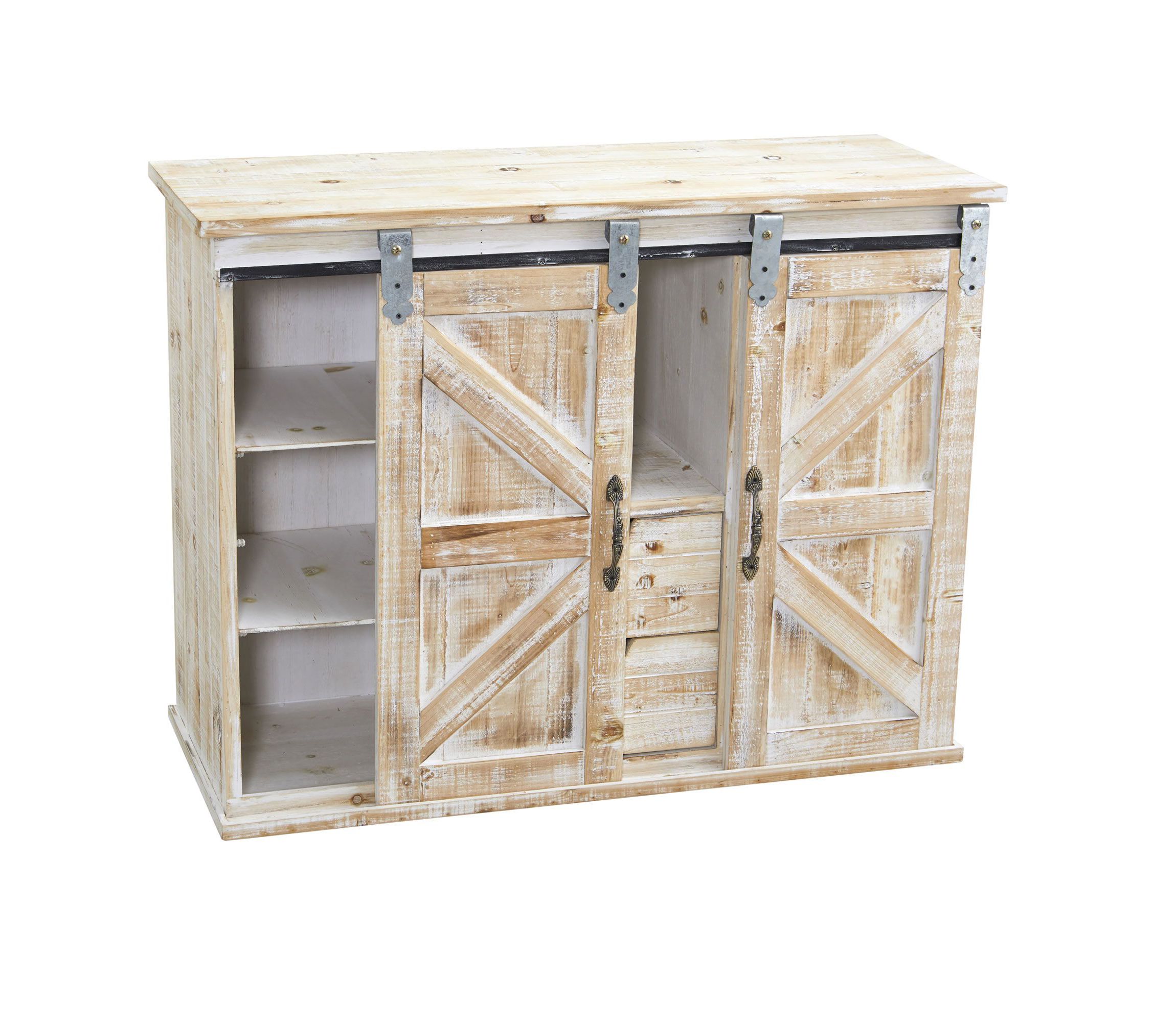 38-Inch Wide Double Barn Door Console