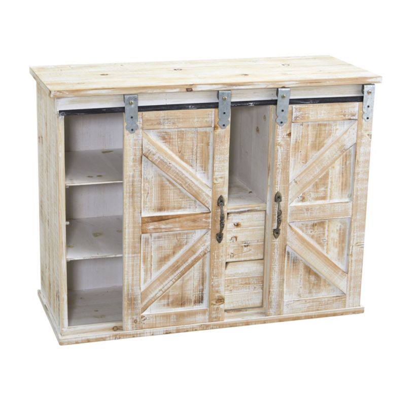 38-Inch Wide Double Barn Door Console