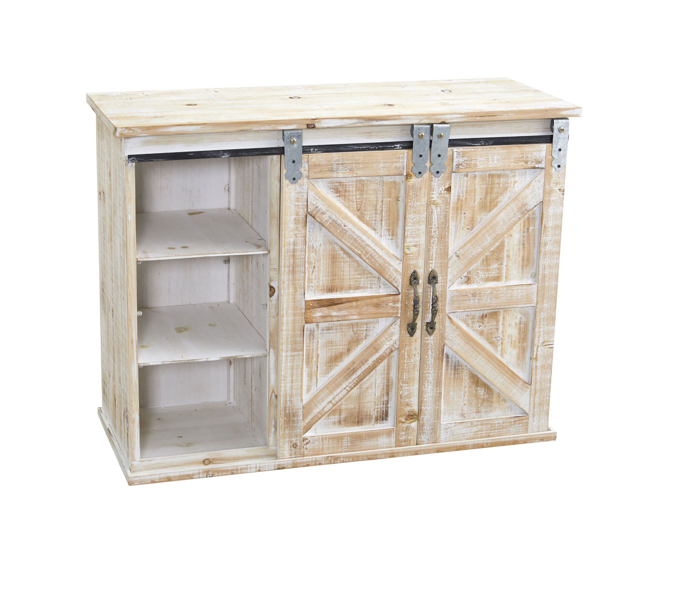 38-Inch Wide Double Barn Door Console