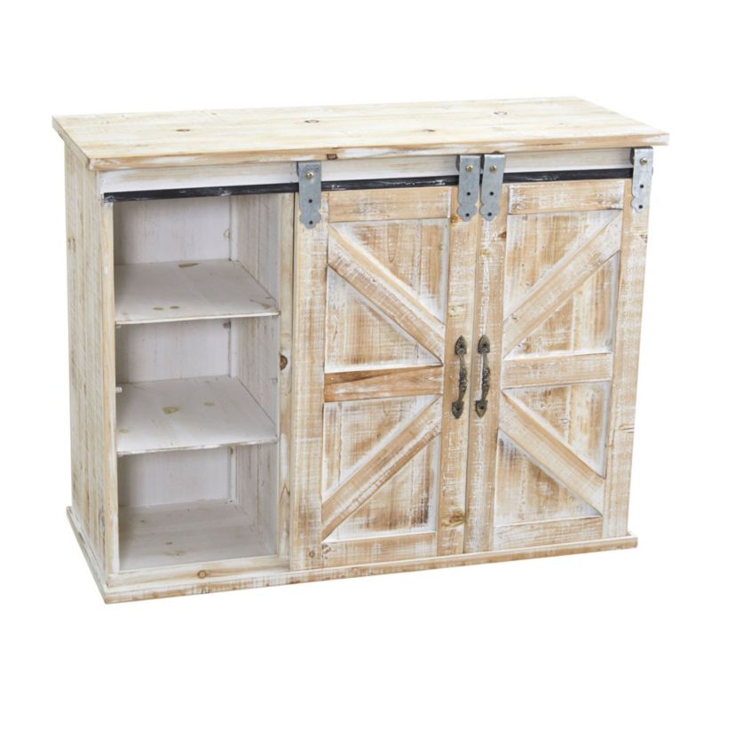 38-Inch Wide Double Barn Door Console