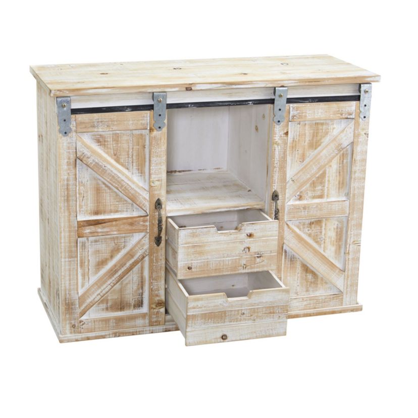 38-Inch Wide Double Barn Door Console