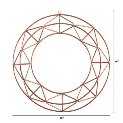 16-Inch Geometric Copper Wall Decor