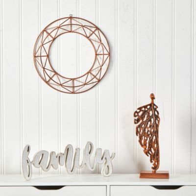 16-Inch Geometric Copper Wall Decor