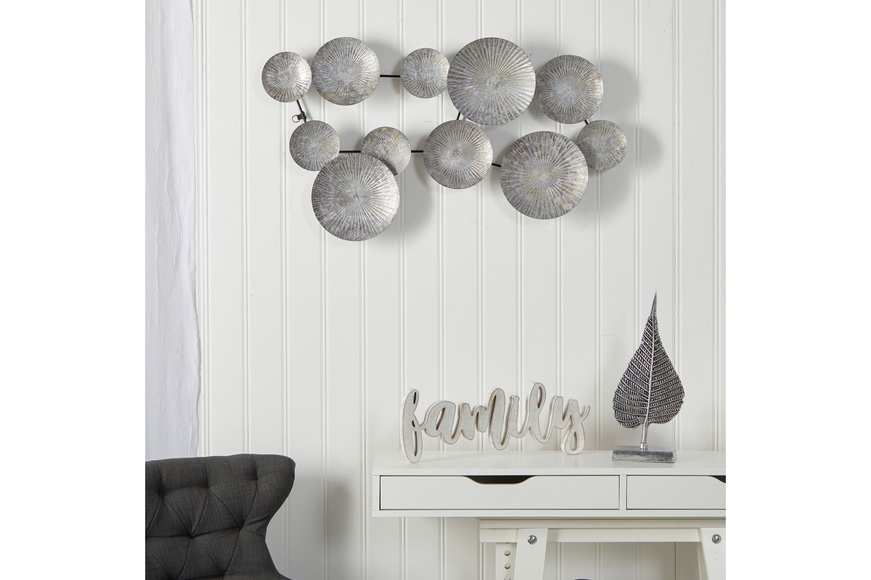 3-Foot x 2-Foot Galvanized Textured Plates Antique Wall Art