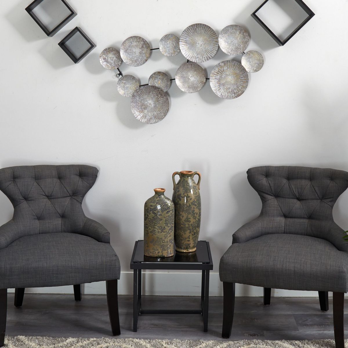 3-Foot x 2-Foot Galvanized Textured Plates Antique Wall Art