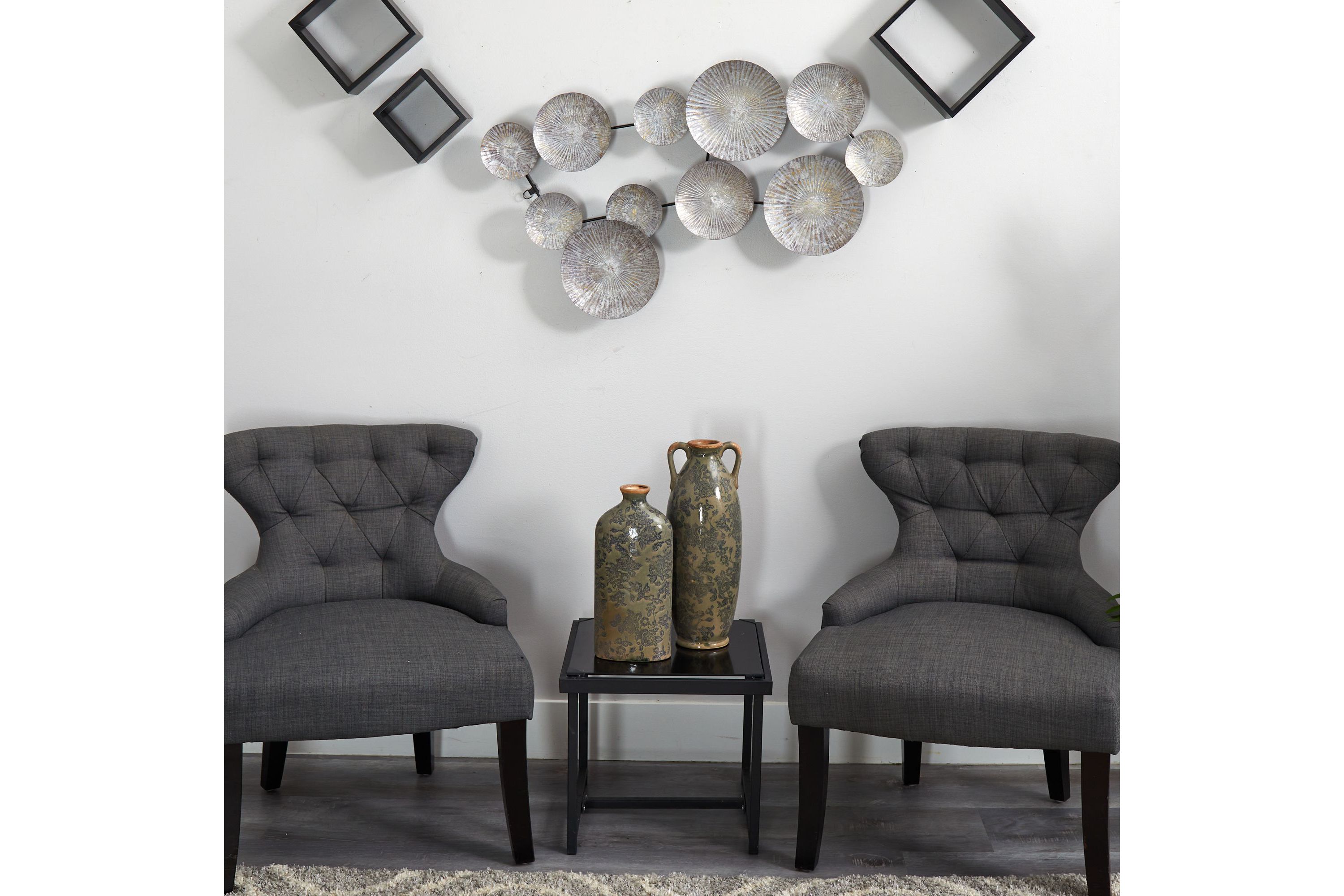 3-Foot x 2-Foot Galvanized Textured Plates Antique Wall Art